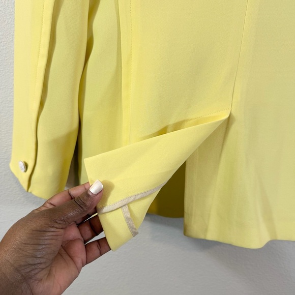 rag & bone Crepe Tuxedo Jacket Blazer Size 6 Chartreuse Yellow Preppy Academia - Picture 13 of 13